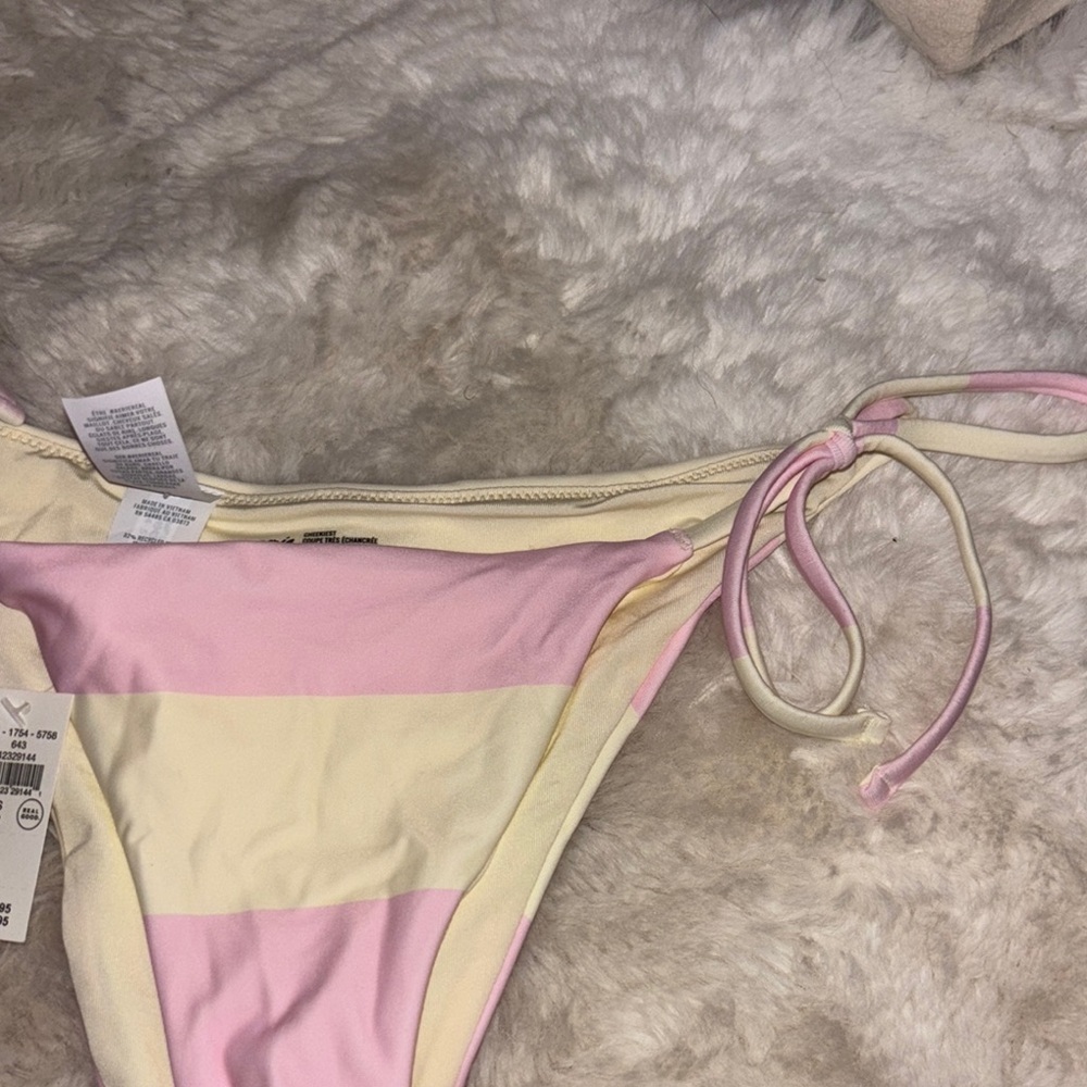 NWT Aerie pink and yellow stripes cheekiest bikini - Picture 2 of 4